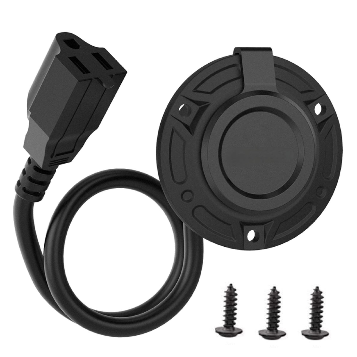 RV Shore Power Inlet Charger Plug 15 Amp AC Port Plug 125 Volt Power Inlet Socket and Waterproof RV Electrical Outlet
