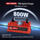 15 Amp 48 Volt Golf Cart Battery Charger for Yamaha G29 with 3-Pin Leaf Plug