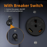 30 Amp RV Power Outlet Box with Breaker, Weatherproof 125V Nema TT-30R RV Receptacle UL Listed, Lockable Electrical Breaker Box