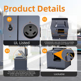 30 Amp RV Power Outlet Box with Breaker, Weatherproof 125V Nema TT-30R RV Receptacle UL Listed, Lockable Electrical Breaker Box