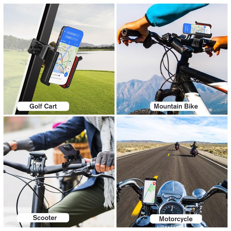 Golf Cart Phone Mount Holder Compatible with EZGO/Club Car/Yamaha, [Big Phones & Thick Cases Friendly] Universal Phone Holder