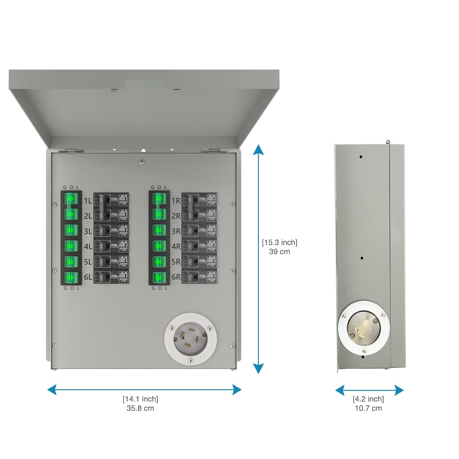 Transfer Switch12-Circuits 120/240V 30A Non-Automatic Power Transfer Kit with Inlet Box(Indoor)